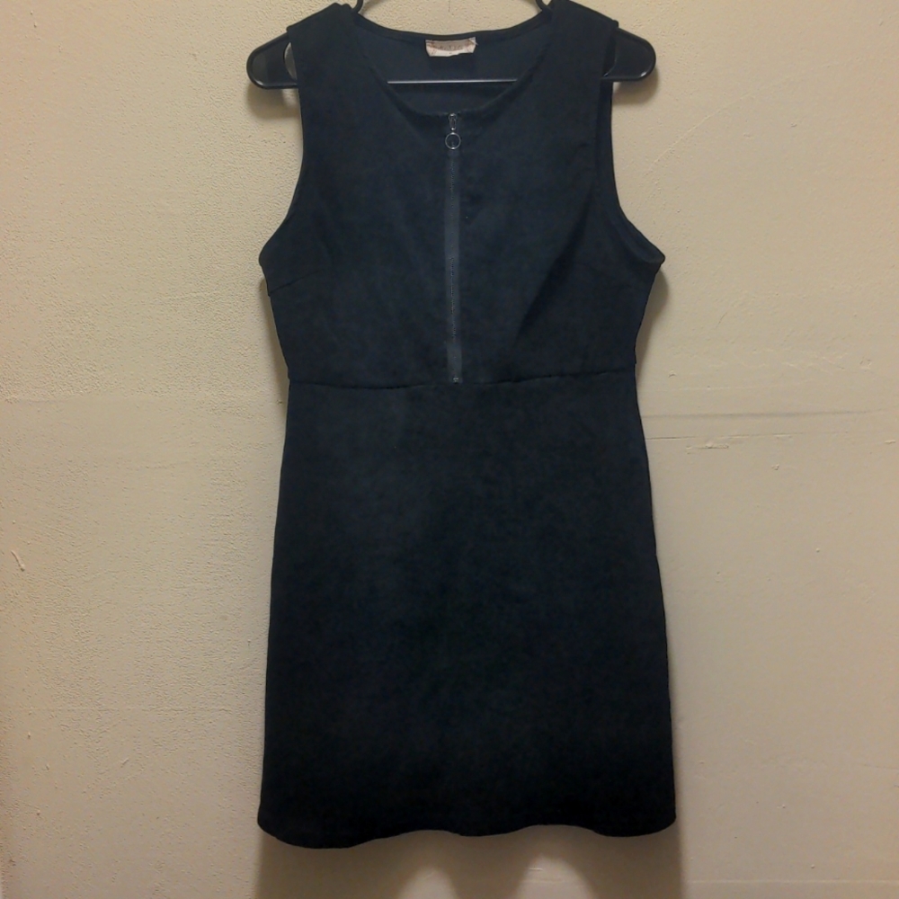 Altar'd State Suede Zipper Front Mini Dress